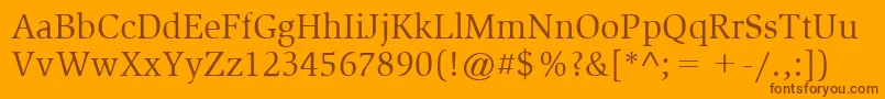 ItcSlimbachLtBook Font – Brown Fonts on Orange Background