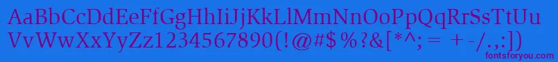 ItcSlimbachLtBook Font – Purple Fonts on Blue Background