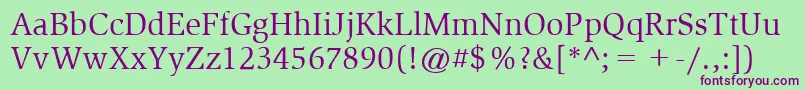 ItcSlimbachLtBook Font – Purple Fonts on Green Background