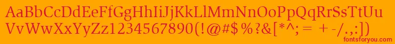 ItcSlimbachLtBook Font – Red Fonts on Orange Background