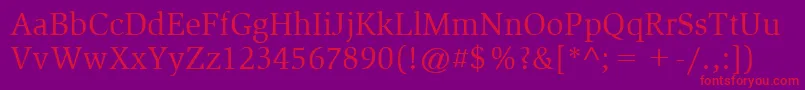 ItcSlimbachLtBook Font – Red Fonts on Purple Background