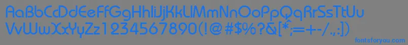 フォントRoundhousemediumRegularDb – 灰色の背景に青い文字