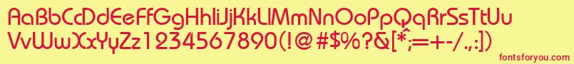 RoundhousemediumRegularDb Font – Red Fonts on Yellow Background