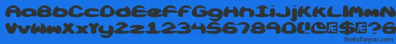 ObloquySolidBrk Font – Black Fonts on Blue Background