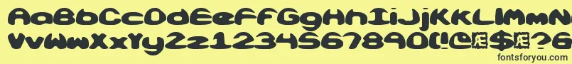 ObloquySolidBrk Font – Black Fonts on Yellow Background