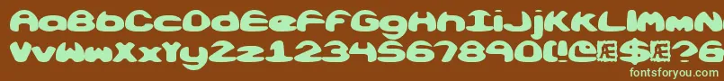 ObloquySolidBrk Font – Green Fonts on Brown Background