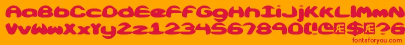 fuente ObloquySolidBrk – Fuentes Rojas Sobre Fondo Naranja