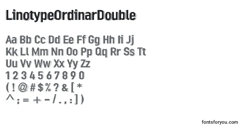 A fonte LinotypeOrdinarDouble – alfabeto, números, caracteres especiais
