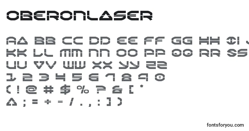 Schriftart Oberonlaser – Alphabet, Zahlen, spezielle Symbole