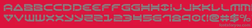 Oberonlaser Font – Gray Fonts on Red Background