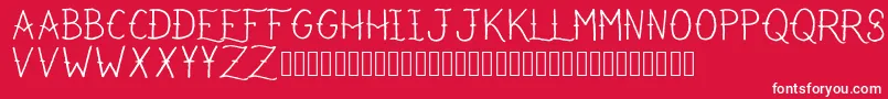 Fonte IRefuseToSink – fontes brancas em um fundo vermelho