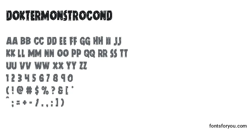 Czcionka Doktermonstrocond – alfabet, cyfry, specjalne znaki