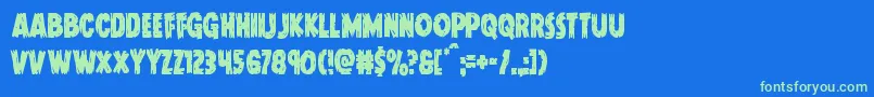 Doktermonstrocond Font – Green Fonts on Blue Background