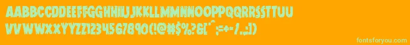 Doktermonstrocond Font – Green Fonts on Orange Background