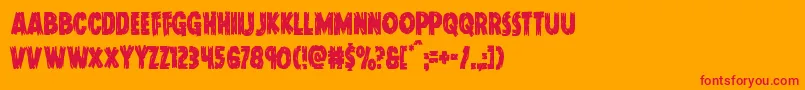 Doktermonstrocond-Schriftart – Rote Schriften auf orangefarbenem Hintergrund