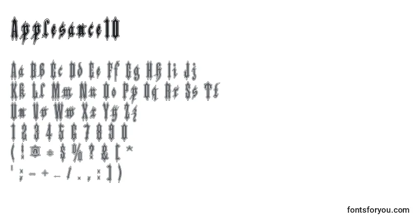 A fonte Applesauce10 – alfabeto, números, caracteres especiais