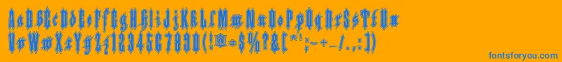 Applesauce10 Font – Blue Fonts on Orange Background