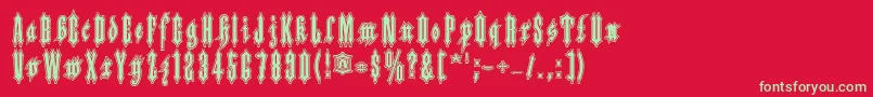 Applesauce10 Font – Green Fonts on Red Background