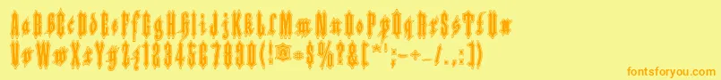 Applesauce10 Font – Orange Fonts on Yellow Background