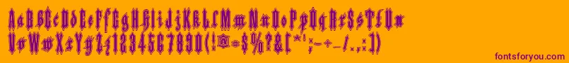 Applesauce10 Font – Purple Fonts on Orange Background