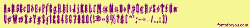 Applesauce10-Schriftart – Violette Schriften auf gelbem Hintergrund