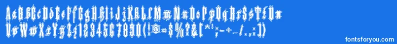 Applesauce10-Schriftart – Weiße Schriften auf blauem Hintergrund