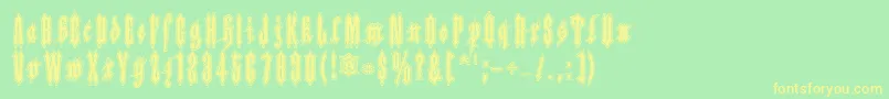 Applesauce10 Font – Yellow Fonts on Green Background