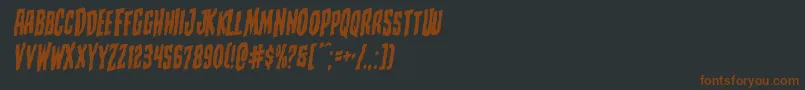 Creepycrawlersrotal-fontti – ruskeat fontit mustalla taustalla