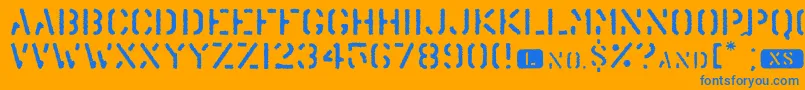 Trenu ffy Font – Blue Fonts on Orange Background