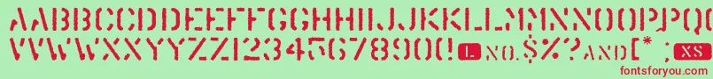 Trenu ffy Font – Red Fonts on Green Background