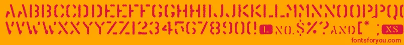 Trenu ffy Font – Red Fonts on Orange Background