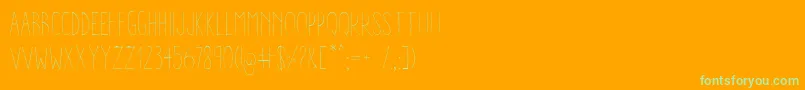 AracneCondensedLight-fontti – vihreät fontit oranssilla taustalla