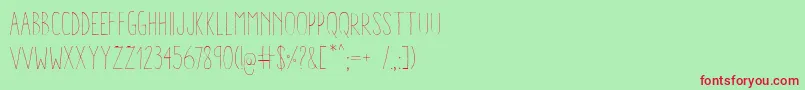 AracneCondensedLight Font – Red Fonts on Green Background