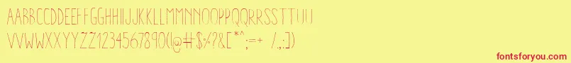 AracneCondensedLight Font – Red Fonts on Yellow Background