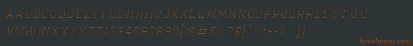 OldSchoolUnitedHairlineItalic Font – Brown Fonts on Black Background