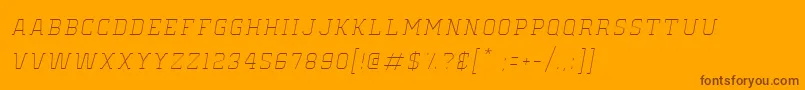Lisätietoja OldSchoolUnitedHairlineItalic-fontista OldSchoolUnitedHairlineItalic-fontti – ruskeat fontit oranssilla taustalla