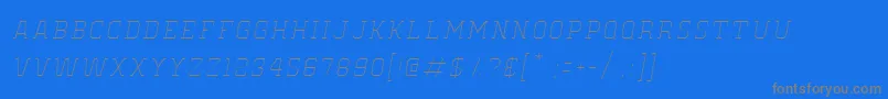 Police OldSchoolUnitedHairlineItalic – polices grises sur fond bleu