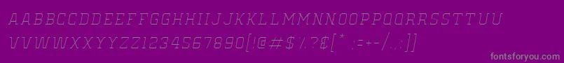 OldSchoolUnitedHairlineItalic Font – Gray Fonts on Purple Background