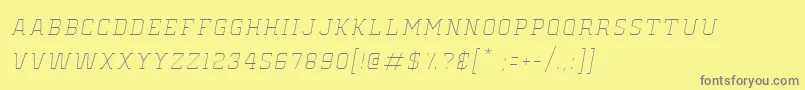 fuente OldSchoolUnitedHairlineItalic – Fuentes Grises Sobre Fondo Amarillo