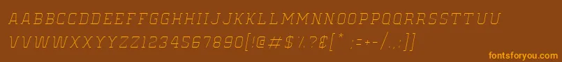 Czcionka OldSchoolUnitedHairlineItalic – pomarańczowe czcionki na brązowym tle