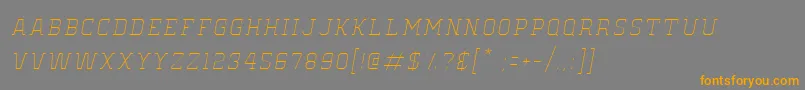OldSchoolUnitedHairlineItalic Font – Orange Fonts on Gray Background