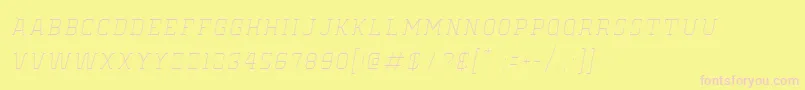 フォントOldSchoolUnitedHairlineItalic – ピンクのフォント、黄色の背景