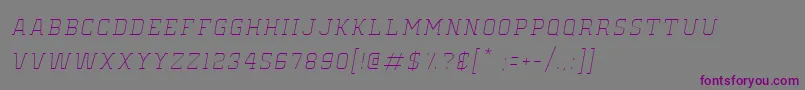 Шрифт OldSchoolUnitedHairlineItalic – фиолетовые шрифты на сером фоне