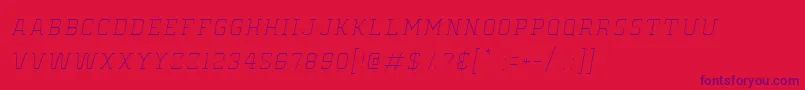 フォントOldSchoolUnitedHairlineItalic – 赤い背景に紫のフォント