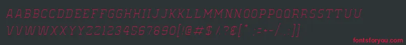 OldSchoolUnitedHairlineItalic Font – Red Fonts on Black Background