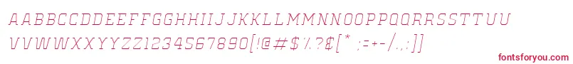 フォントOldSchoolUnitedHairlineItalic – 赤い文字