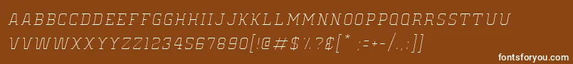 フォントOldSchoolUnitedHairlineItalic – 茶色の背景に白い文字