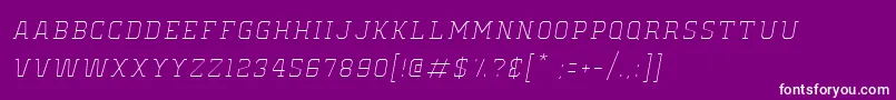 OldSchoolUnitedHairlineItalic-fontti – valkoiset fontit violetilla taustalla