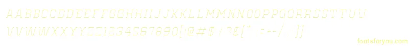 フォントOldSchoolUnitedHairlineItalic – 黄色のフォント