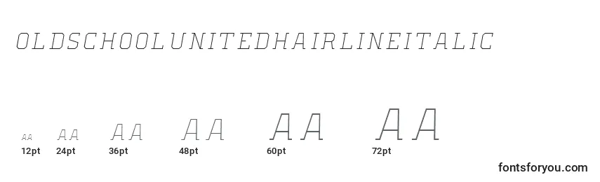 OldSchoolUnitedHairlineItalic Font Sizes